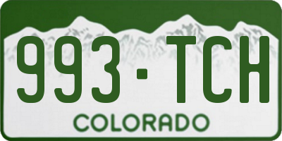 CO license plate 993TCH