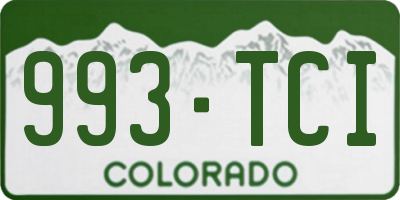 CO license plate 993TCI
