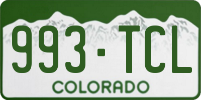 CO license plate 993TCL