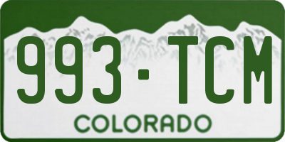 CO license plate 993TCM