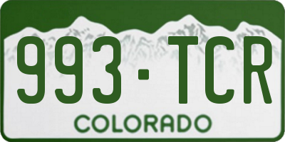 CO license plate 993TCR