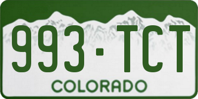 CO license plate 993TCT