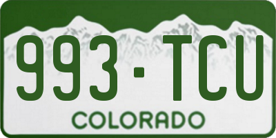 CO license plate 993TCU