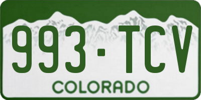 CO license plate 993TCV