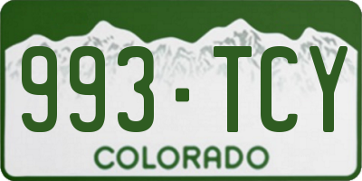 CO license plate 993TCY