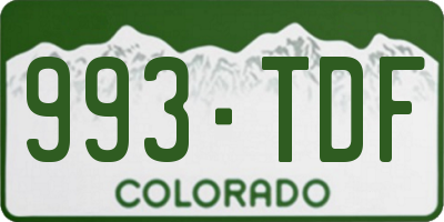 CO license plate 993TDF