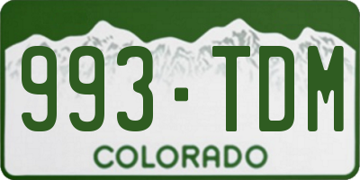 CO license plate 993TDM