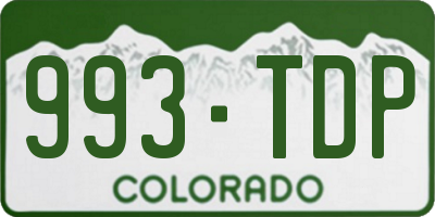 CO license plate 993TDP