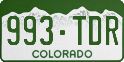 CO license plate 993TDR