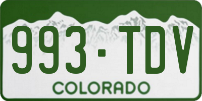 CO license plate 993TDV