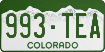 CO license plate 993TEA