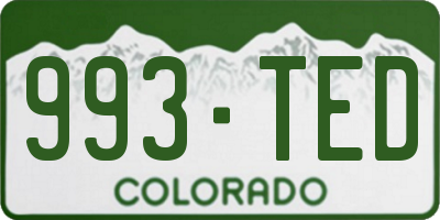 CO license plate 993TED