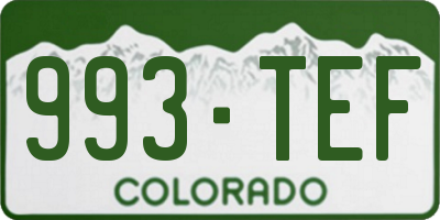 CO license plate 993TEF