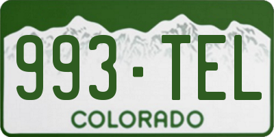 CO license plate 993TEL