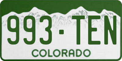 CO license plate 993TEN