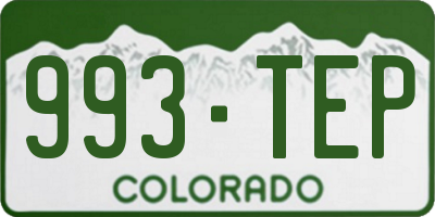 CO license plate 993TEP