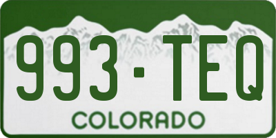 CO license plate 993TEQ