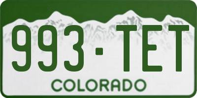 CO license plate 993TET