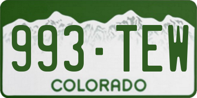 CO license plate 993TEW