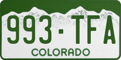 CO license plate 993TFA