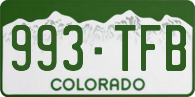 CO license plate 993TFB