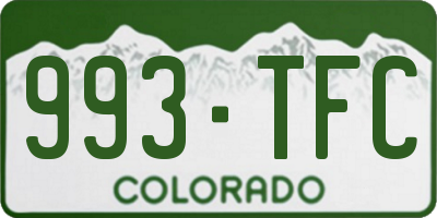 CO license plate 993TFC