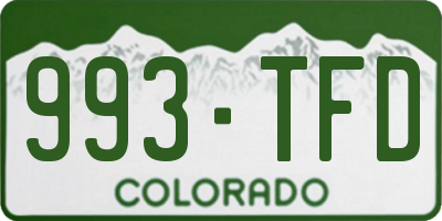 CO license plate 993TFD