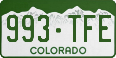 CO license plate 993TFE