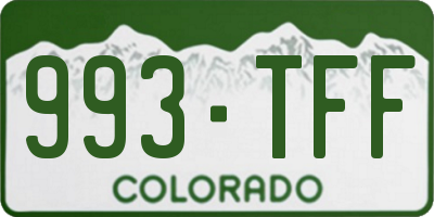 CO license plate 993TFF