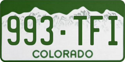 CO license plate 993TFI