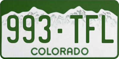 CO license plate 993TFL