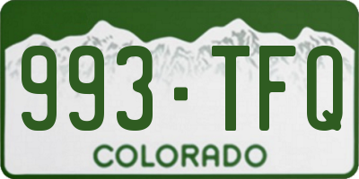 CO license plate 993TFQ