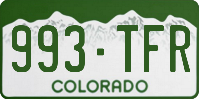 CO license plate 993TFR