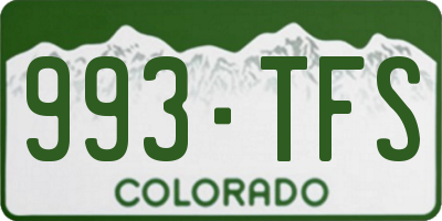 CO license plate 993TFS
