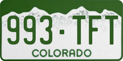 CO license plate 993TFT