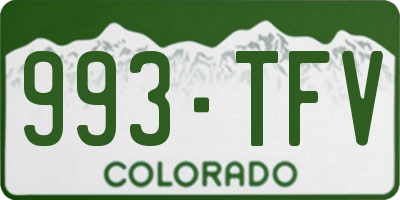 CO license plate 993TFV