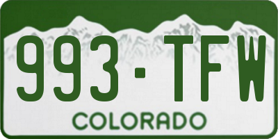 CO license plate 993TFW