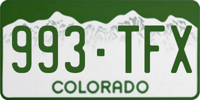 CO license plate 993TFX