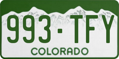 CO license plate 993TFY