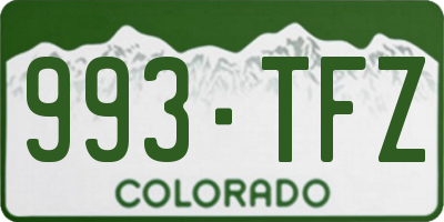 CO license plate 993TFZ