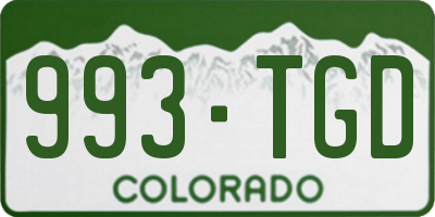 CO license plate 993TGD