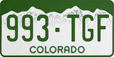 CO license plate 993TGF