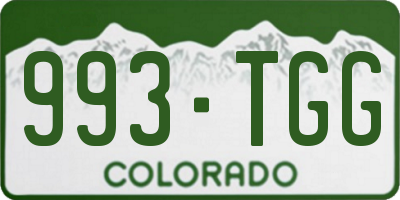 CO license plate 993TGG