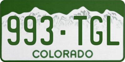 CO license plate 993TGL