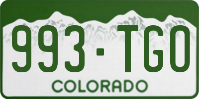 CO license plate 993TGO