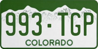 CO license plate 993TGP