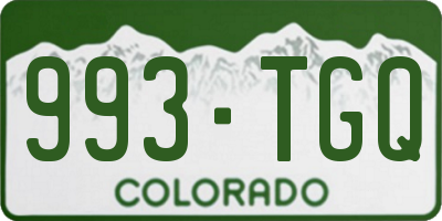 CO license plate 993TGQ