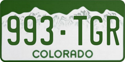 CO license plate 993TGR