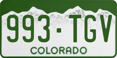 CO license plate 993TGV