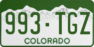 CO license plate 993TGZ